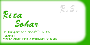 rita sohar business card